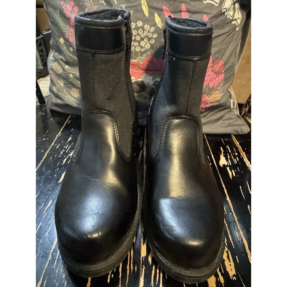Totes Stadium Mens Thermolite Insulated Zippered Winter Boots Size 8 Waterproof